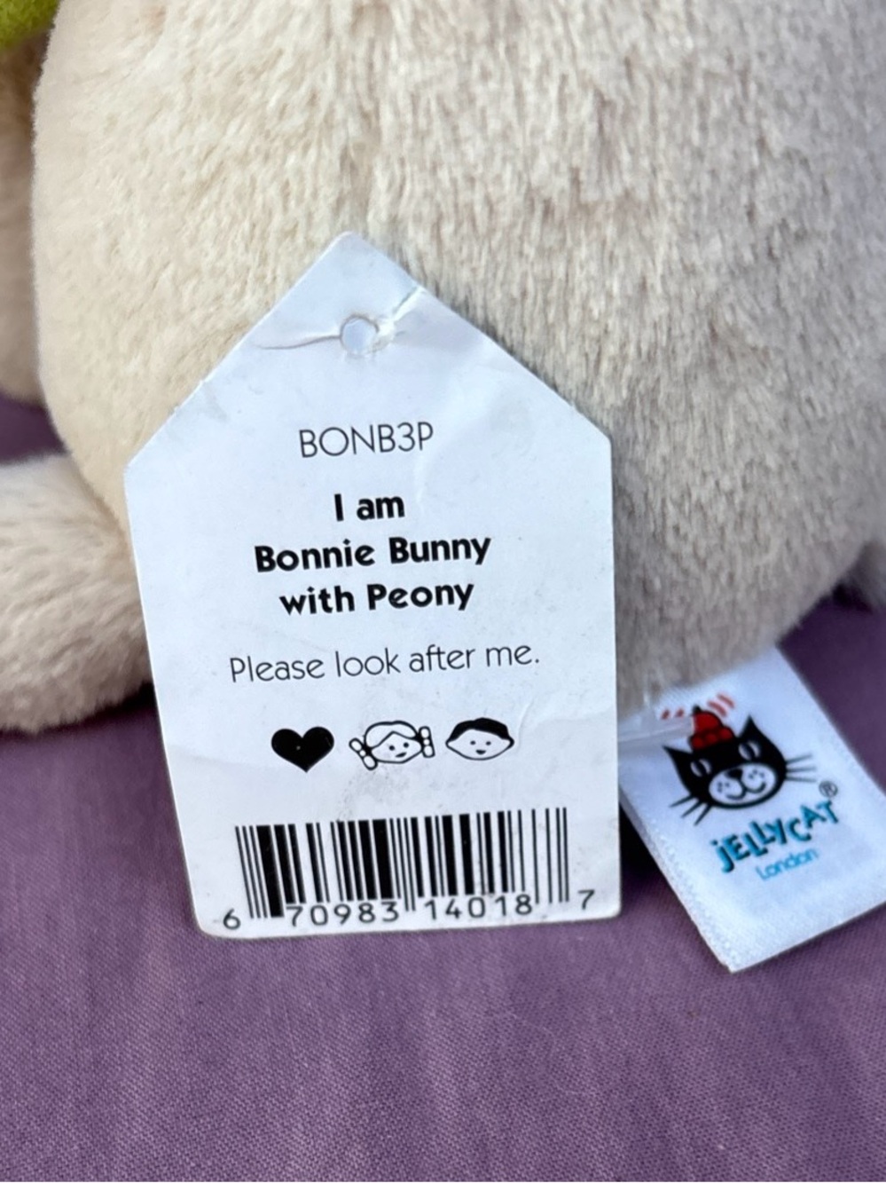 RETIRED Jellycat BONNIE BUNNY w/ PEONY pink flower Genuine US seller collect HTF - Picture 11 of 16
